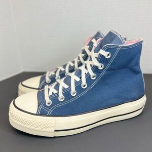 Converse Chuck Taylor All Star Lift Platform High Denim Blue/Pink Womens Size 8